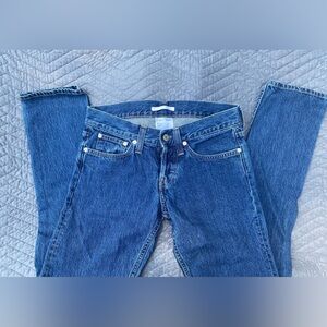 Helmut Lang Straight Leg Blue Jeans | Classic Designer Denim | Exceptional Condi